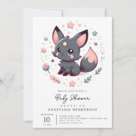 Invitación Elegante Mythical Fox Baby Shower