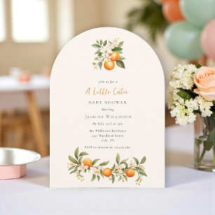 Invitación Elegante Naranja Blossom Baby Shower Arch Design
