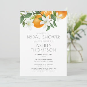 Invitación Elegante Naranja Blossom Foliage Bridal Shower