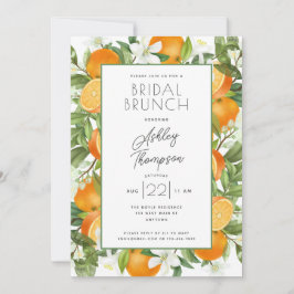 Invitación Elegante Naranja Blossom Foliage Bridal Shower