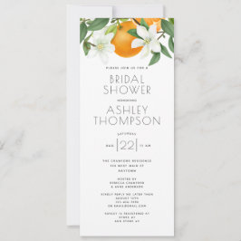 Invitación Elegante Naranja Blossom Foliage Bridal Shower
