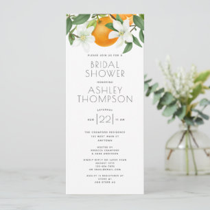 Invitación Elegante Naranja Blossom Foliage Bridal Shower