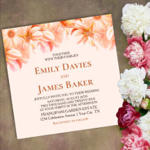 Elegante Naranja Boda Floral