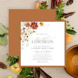 Invitación Elegante Naranja Bridal Luncheon Floral Rust