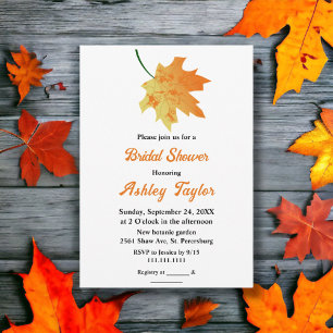 Invitación Elegante Naranja Cae Sale De La Ducha Bridal Otoño