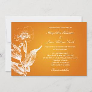 Invitación Elegante Naranja de amapolas
