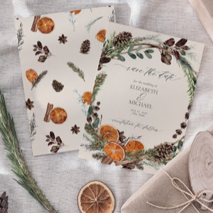 Invitación Elegante Naranja de Citrus Rústico del Boho salva