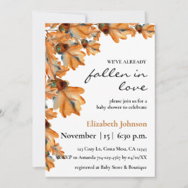 Invitación Elegante Naranja de color de agua de otoño Foliage