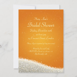 Invitación Elegante Naranja de duchas nupciales deslumbrantes