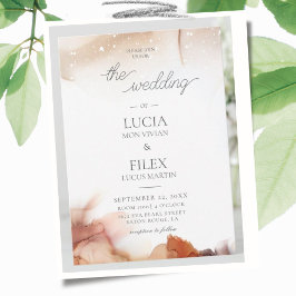 Invitación Elegante Naranja de ejemplo Boda de tinta de color