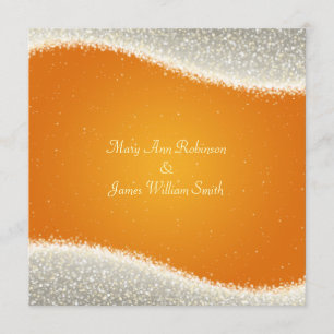 Invitación Elegante Naranja de la boda deslumbrante