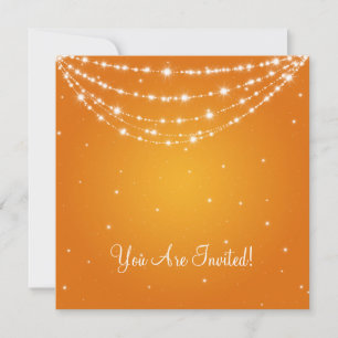 Invitación Elegante Naranja de la cadena de chispa de ducha d