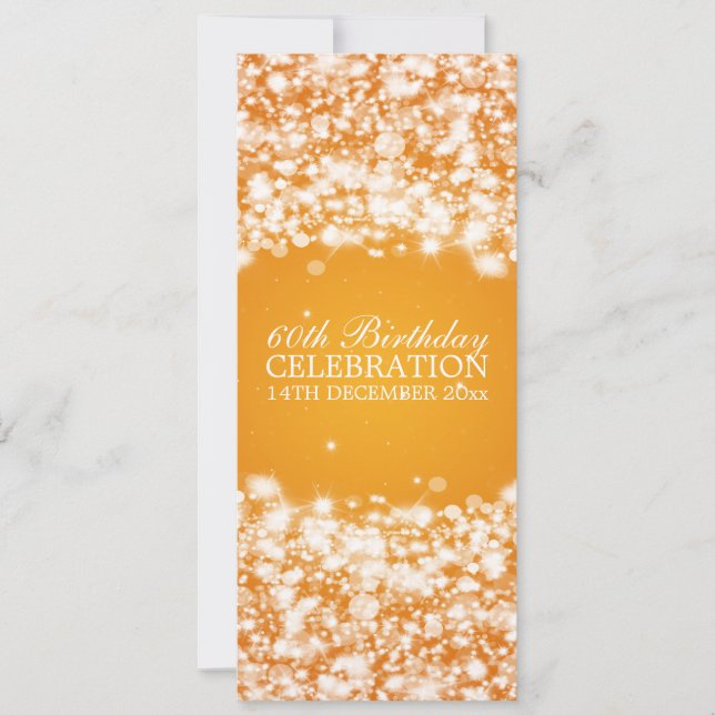 Invitación Elegante Naranja de la Estrella de la Fiesta del C (Anverso)