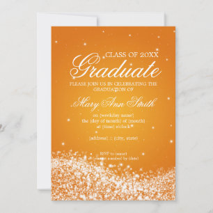 Invitación Elegante Naranja de Ola de Salto