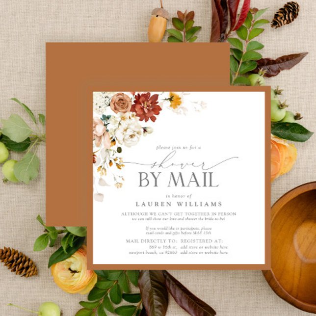 Invitación Elegante Naranja de óxido acuarela Bridal Shower M (Subido por el creador)