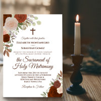 Elegante Naranja de óxido Rosas Boda católico mode