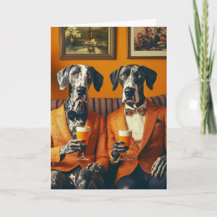 Invitación Elegante Naranja de perros grandes de danés