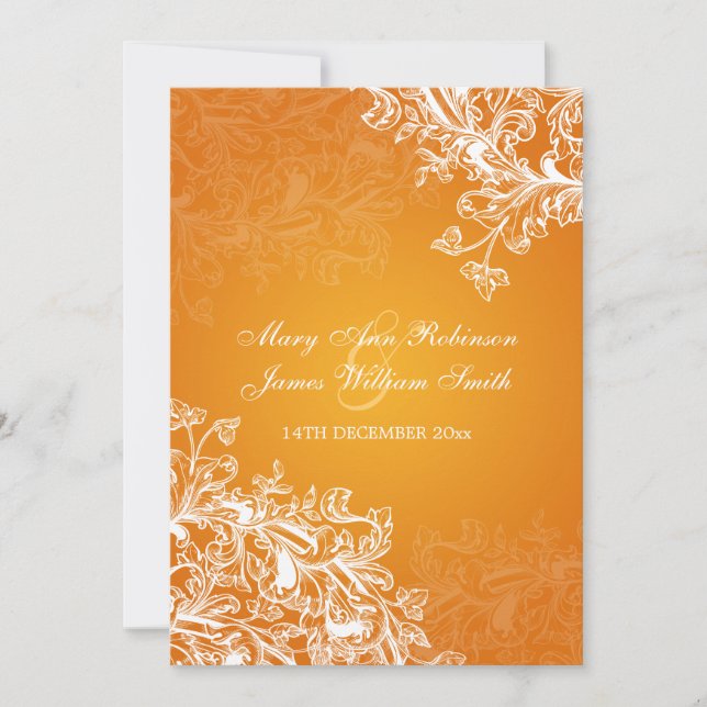 Invitación Elegante Naranja de Swift Vintage (Anverso)