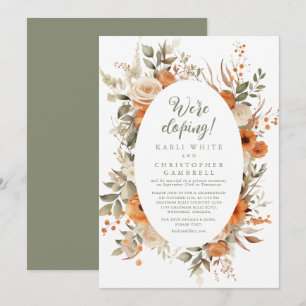 Invitación Elegante Naranja floral de otoño Sage Elopement Fi