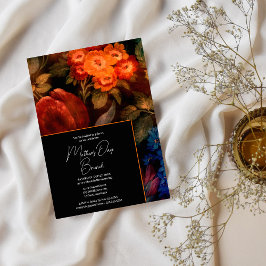 Invitación Elegante Naranja floral moderna brunch del día de