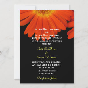 Invitación Elegante naranja gerbera daisy boda de flores
