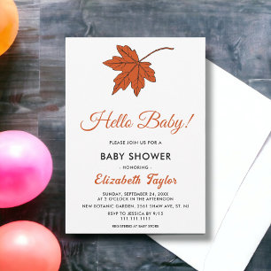 Invitación Elegante Naranja otoñal sale de Baby Shower