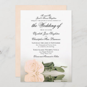 Invitación Elegante Naranja pálido o Rosa Boda formal