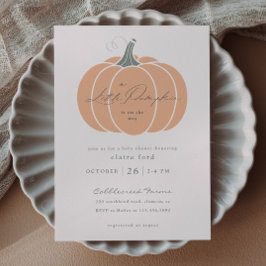 Invitación Elegante Naranja Pequeña Calabaza Cae Baby Shower