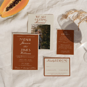 Invitación Elegante Naranja Quemada Terracota de Dinero Antig