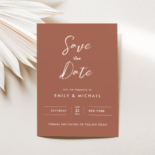Invitación Elegante Naranja quemado Boda de otoño salva la fe
