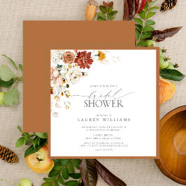 Invitación Elegante Naranja quemado de óxido con ducha de nov
