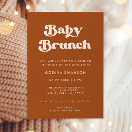 Invitación Elegante Naranja retro quemado Baby Brunch