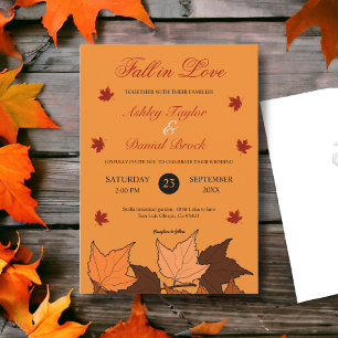 Invitación Elegante Naranja Rústico Quemado sale de la boda d