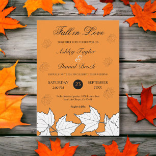 Invitación Elegante Naranja Rústico Quemado sale de la boda d