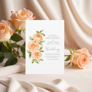 Invitación Elegante Naranja verde sabio Boho Boda floral