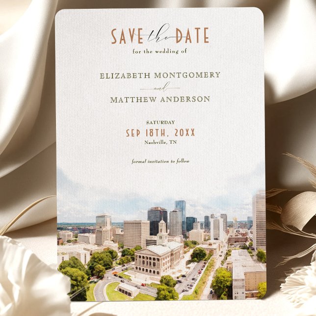 Invitación Elegante Nashville, Tennessee Save-the Date (Subido por el creador)