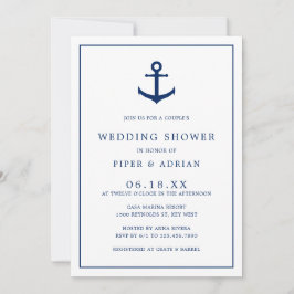 Invitación Elegante Nautical Anchor Parejas Boda Ducha