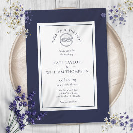 Invitación Elegante Náutico Anudando lazo Boda Azul Marino