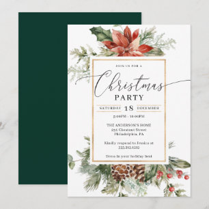 Invitación Elegante Navidades de acuarela Navidad Fiesta