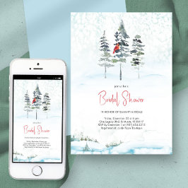 Invitación Elegante Navidades de Winter Pines Bridal Shower