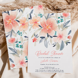 Invitación Elegante negrita floral otoño boho lluvia novia du