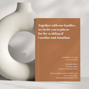 Invitación Elegante Negrita Negrita Moderna Terracota Brown F