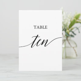 Invitación Elegante negro 5x7 Tabla imprimible Diez números d