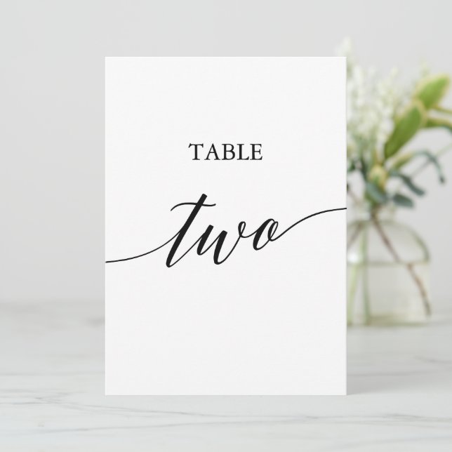 Invitación Elegante negro 5x7 Tabla imprimible Dos números de (Anverso de pie)