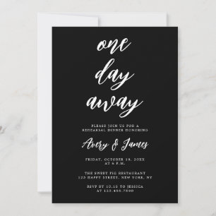 Invitación Elegante negro oscuro un día antes de la cena de e
