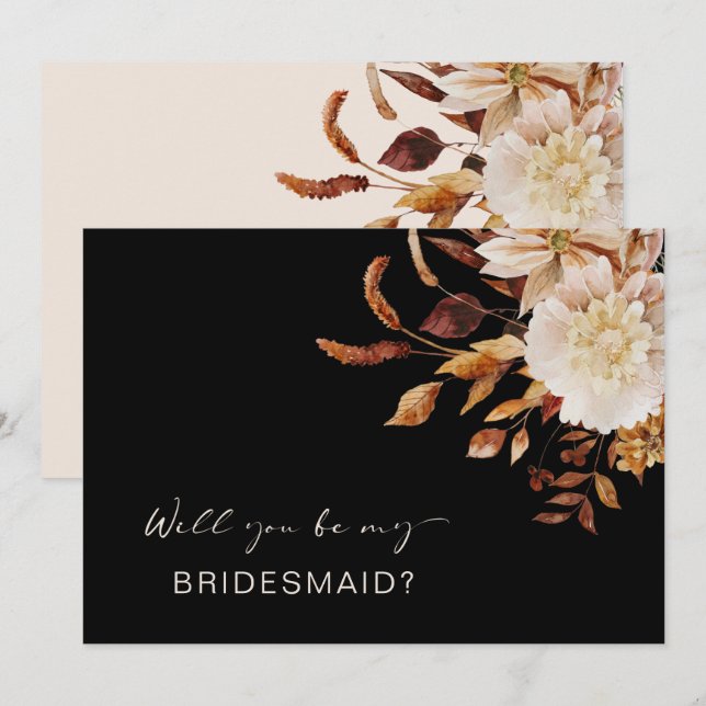 Invitación Elegante negro serás mi propuesta para la dama de  (Anverso / Reverso)