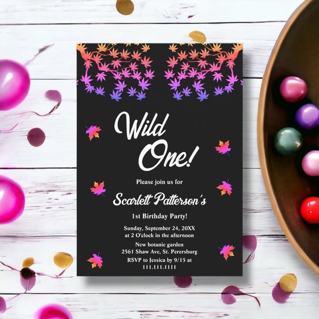 Invitación Elegante negro y blanco brillante otoño primer cum (Subido por el creador)