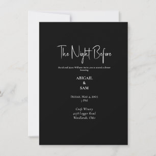 Invitación Elegante negro y blanco la noche antes del ensayo