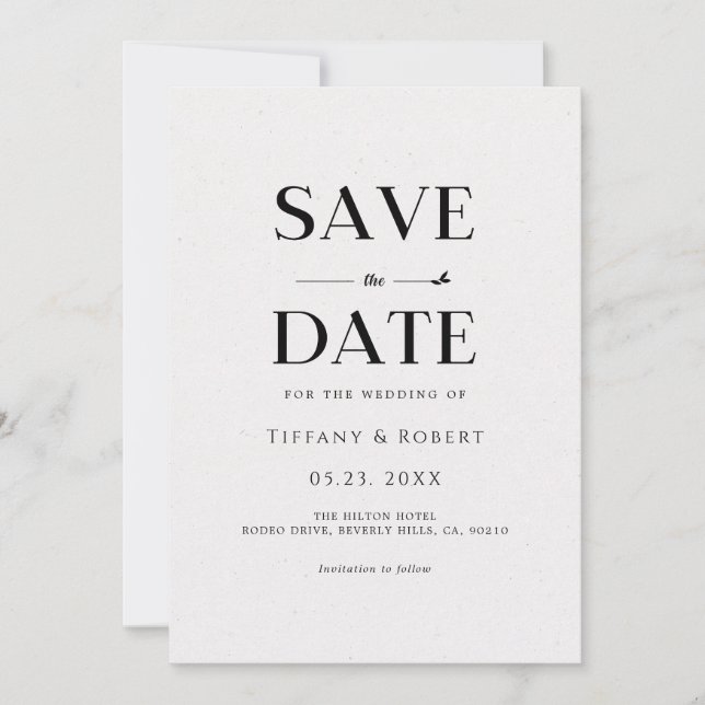 Invitación Elegante negro y blanco minimalista simple (Anverso)