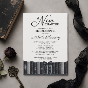 Invitación Elegante negro y blanco Un nuevo capítulo Despedid